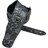 P&P Professionele Verstelbare Leren/Pu Gitaarband - Metallic Grijs - Guitarstrap - Luxe Gitaarriem - Gitaar Riem