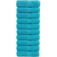 vidaXL Premium washandjes SOLUND 10 stuks turquoise 30x30 cm 600 g/m2