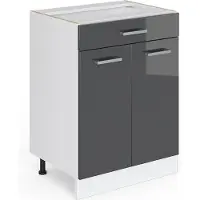 Vicco Keukenonderkast R-Line Antraciet Hoogglans 60 cm met lade, zonder werkblad, Model 29242
