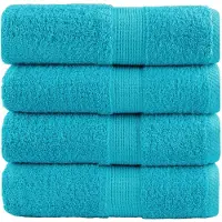 vidaXL Premium washandjes SOLUND 4 stuks turquoise 30x30 cm 600 g/m2