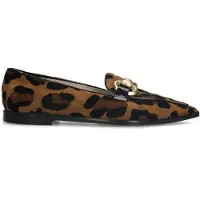Manfield Suède panter loafers met gouden chain | Maat 38