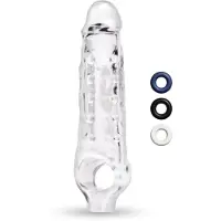 Size-Up - Transparante penisverlenger met noppen - 22 cm