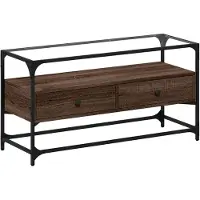 vidaXL Tv-meubel met glazen blad 98x35x51 cm hout bruin eikenkleurig