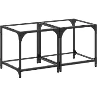 vidaXL Salontafels 2 st met transparant glazen blad 40x40x40 cm staal