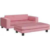 vidaXL Kinderbank met voetensteun 100x50x30 cm fluweel roze