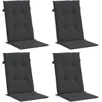vidaXL Tuinstoelkussens 4 st hoge rug120x50x3 cm stof zwart