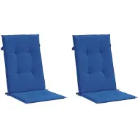 vidaXL Tuinstoelkussens 2 st hoge rug 120x50x3 cm stof koningsblauw