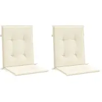 vidaXL Tuinstoel kussens 2 st Crèmekleurig 100 x 50 x 3 cm