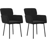 vidaXL Eetkamerstoelen 2 st fluweel zwart