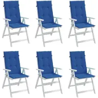 vidaXL Tuinstoelkussens 6 st hoge rug 120x50x3 cm stof koningsblauw