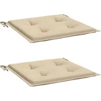 vidaXL Tuinstoelkussens 2 st 40x40x4 cm oxford stof beige