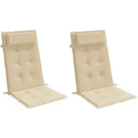 vidaXL Stoelkussens 2 st hoge rug oxford stof beige