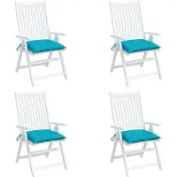 vidaXL Stoelkussens 4 st 40x40x7 cm stof turquoise