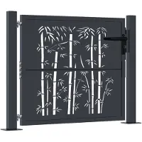 vidaXL Poort met bamboe-ontwerp 100x100 cm staal antracietkleurig