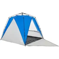 vidaXL Strandtent 4-persoons waterdicht snelontgrendeling azuurblauw