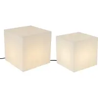 QAZQA Set van 2 buiten vloerlampen wit 30 en 38 cm vierkant IP44 - Nura