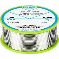 FELDER ISO-Core Ultra-Clear Sn100Ni+ Soldeertin, loodvrij Spoel Sn99,25Cu0,7Ni0,05 0.250 kg 1 mm