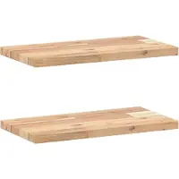 vidaXL Wandschappen 2 st zwevend 40x20x2 cm onbehandeld acaciahout