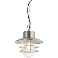QAZQA Industriële hanglamp staal IP44 - Shell