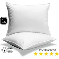 Droomtextiel Katoen Hoofdkussen - Hotelkwaliteit - 60x70 cm - Ultiem Comfort - Verlicht Nek- en Rugklachten - Anti Allergie - Katoen Tijk - Geschikt voor Geschikt voor rug-, zij- en buikslapers