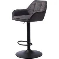 Håum Giga Living - Barkruk Donkergrijs/Zwart - Draaibaar - 50x50x89-104cm - Nolan