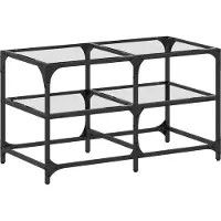 vidaXL Salontafel met glazen blad, transparant, 78,5 x 40 x 45 cm, staal