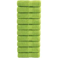 vidaXL Premium washandjes SOLUND 10 stuks appelgroen 30x30 cm 600 g/m²