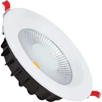 BES LED LED Downlight - Verona - Inbouw Rond 30W - Helder/Koud Wit 6400K - Mat Wit Aluminium - Ø225mm
