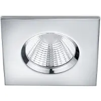 BES LED LED Spot - Inbouwspot - Trion Zagrona - 5W - Waterdicht IP65 - Dimbaar - Warm Wit 3000K - Glans Chroom - Aluminium - Vierkant