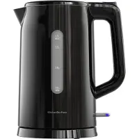 Kitchenbrothers Waterkoker - Elektrisch - 1,7 Liter - Met Kalkfilter - Dubbelwandig - Cool-touch - Zwart