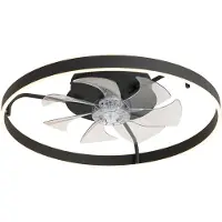 QAZQA Plafondventilator zwart 70cm incl. LED dimbaar met afstandsbediening - Maddy
