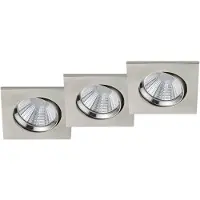 BES LED LED Spot 3 Pack - Inbouwspot - Trion Paniro - Vierkant 5W - Dimbaar - Warm Wit 3000K - Mat Nikkel - Aluminium - 80mm