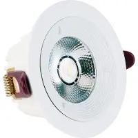 BES LED LED Downlight Lonar - Inbouw Rond 7W - Dimbaar - Natuurlijk 4000K - Mat Wit Aluminium Ø98mm