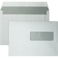 DULA C5 Enveloppen A5 formaat wit - Met venster rechts - 229 x 162 mm - 100 stuks - Zelfklevend met plakstrip - 80 Gram -