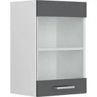 Vicco R-Line Glazen keukenkast – 40 cm Antraciet Hoogglans