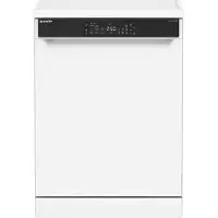 Sharp QWNA25F44BWEU - vrijstaande vaatwasser - energie label B - 14 couverts - besteklade + topsproeier - wit