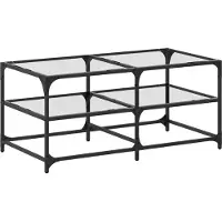 vidaXL Salontafel met glazen blad, transparant, 98,5 x 50 x 45 cm, staal