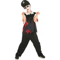 Vegaoo - Zwart-witte zombie politievermomming voor kinderen