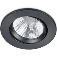 BES LED LED Spot - Inbouwspot - Trion Paniro - Rond 5W - Dimbaar - Warm Wit 3000K - Mat Zwart - Aluminium - Ø80mm