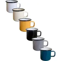 Retulp Emaille Mokken Premium - Mokken set van 6 - Mok - Mok met oor - Koffiebeker - 300 ml - 6 stuks