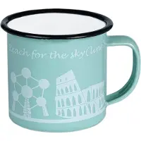 Joyin GROENE EMAILLE ESPRESSO BEKER MINI MUG (6X6CM) CITY ICONS -