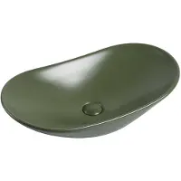Guido Gusto Waskom Gia 61x36x15cm mat groen inclusief afvoerplug