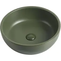 Guido Gusto Waskom Carina 41x41x14cm mat groen inclusief afvoerplug