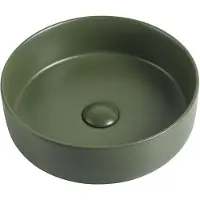 Guido Gusto Waskom Anna 35x35x12cm mat groen inclusief afvoerplug