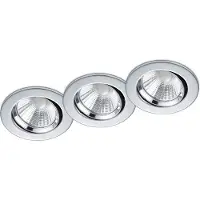 BES LED LED Spot 3 Pack - Inbouwspot - Trion Paniro - Rond 5W - Dimbaar - Warm Wit 3000K - Mat Chroom - Aluminium - Ø80mm