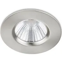 BES LED LED Spot - Inbouwspot - Trion Zagrona - 5W - Waterdicht IP65 - Dimbaar - Warm Wit 3000K - Mat Nikkel - Aluminium - Rond