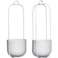 Hubsch Lotus hangpotten grijs (set van 2)