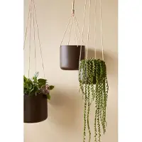 Hubsch Bloom hangpotten groot bruin (set van 3)