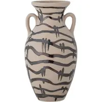 Bloomingville Ohana Vaas, Zwart, Steengoed