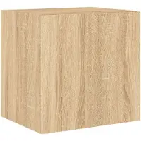 vidaXL TV-wandmeubel met LED-verlichting, Sonoma-eikenhout, 40,5 x 35 x 40 cm